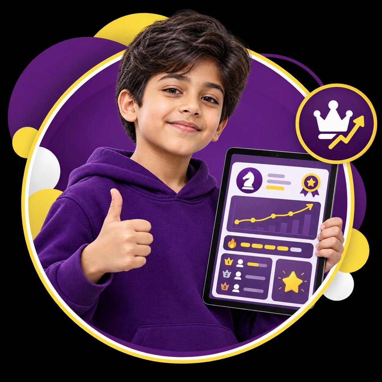 Chess student checking their progress dashboard in the Envision learning portal